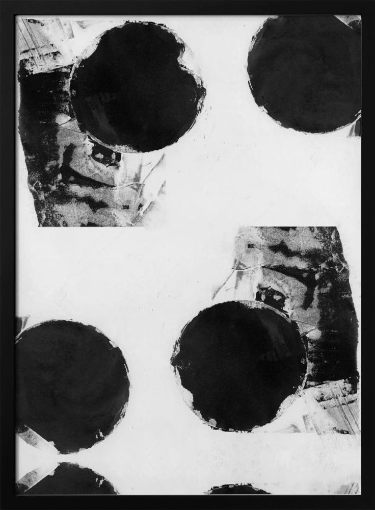 Black and White Abstract Dots 8 | Poster