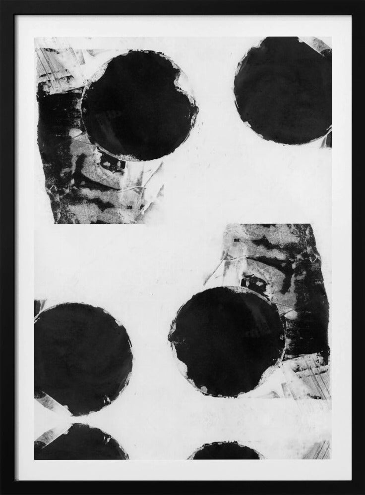 Black and White Abstract Dots 8 | Poster
