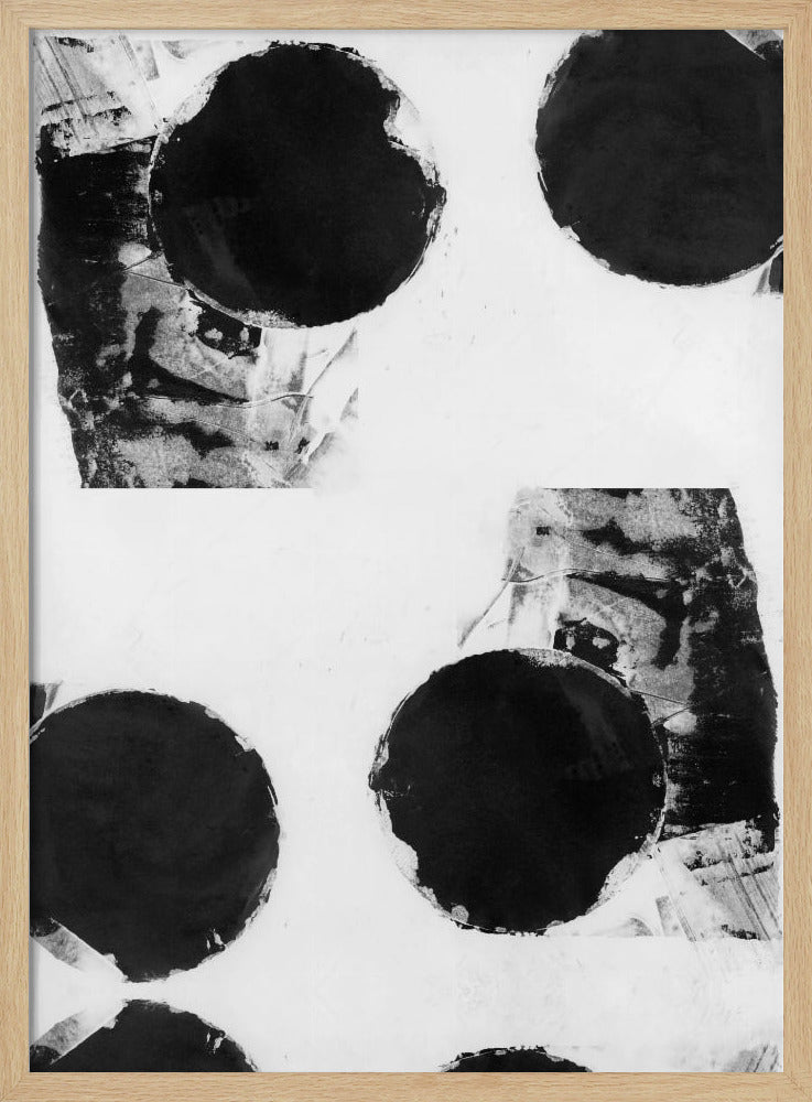 Black and White Abstract Dots 8 | Poster