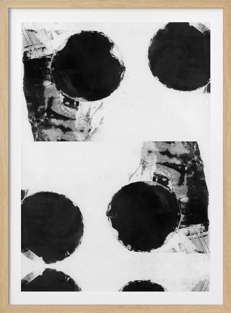 Black and White Abstract Dots 8 | Poster
