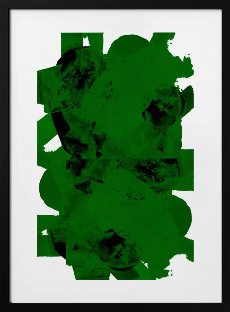 Green and Black Abstract Composition No.1 | Poster