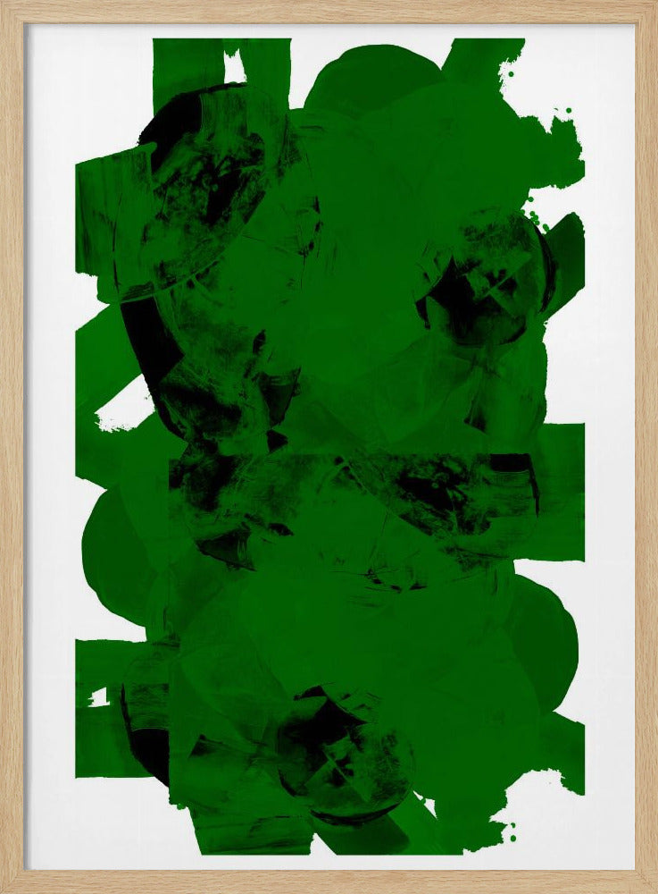 Green and Black Abstract Composition No.1 | Poster