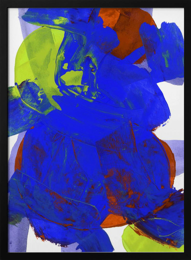 Cobalt Blue Lilac Yellow Chartreuseorange Neutral White Abstract 1 | Poster