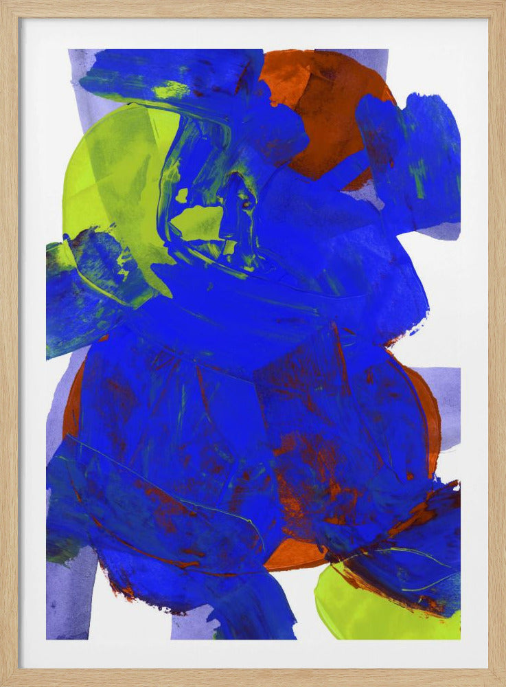 Cobalt Blue Lilac Yellow Chartreuseorange Neutral White Abstract 1 | Poster