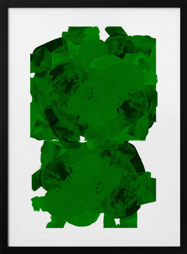 Green and Black Abstract Composition No.2 | Poster
