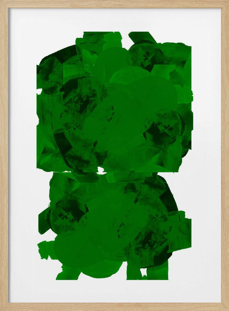Green and Black Abstract Composition No.2 | Poster