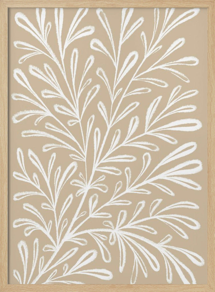Beige White Plant | Poster