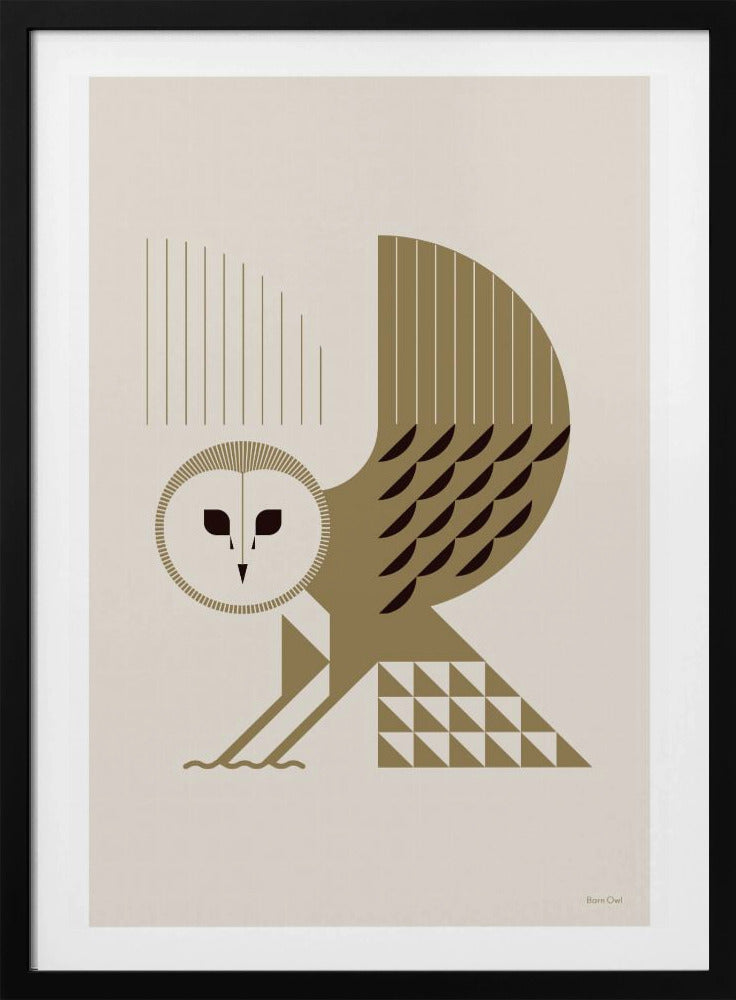 Golden Animals - Barn Owl (White) | Poster
