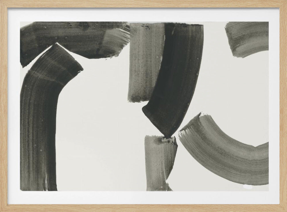 Monochrome Abstract Black Shapes 1 | Poster
