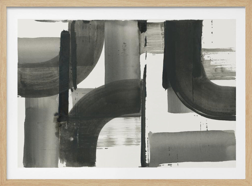 Monochrome Abstract Black Shapes 3 | Poster