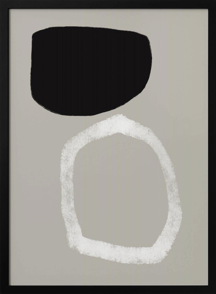 Abstract Painting With Two Bold Geometric Shapes | Poster