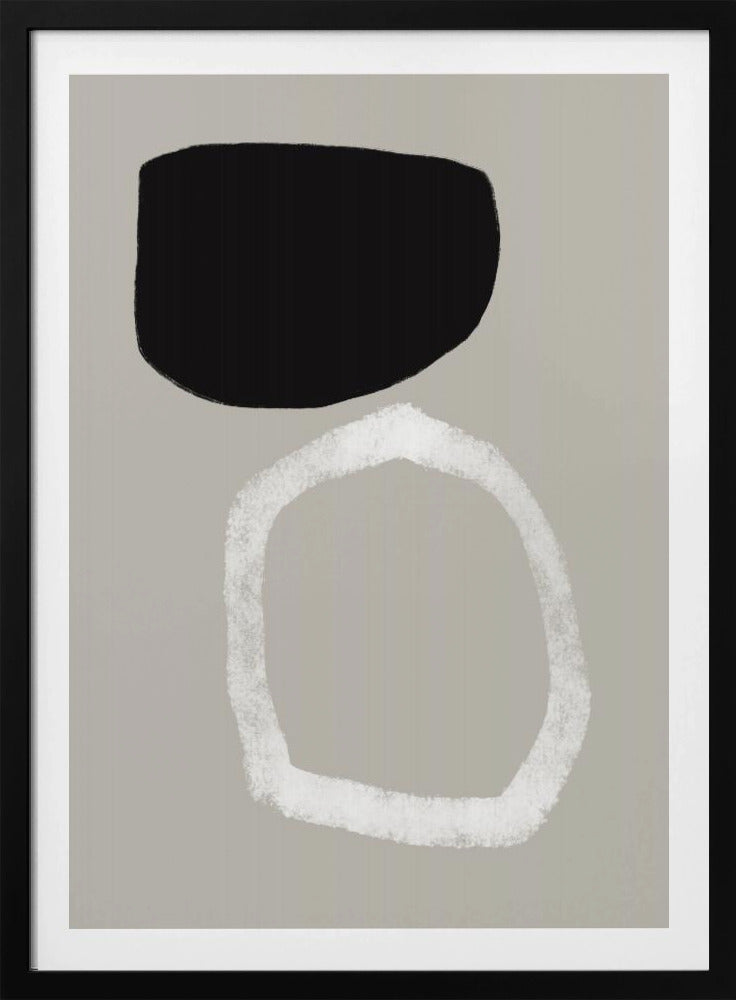 Abstract Painting With Two Bold Geometric Shapes | Poster