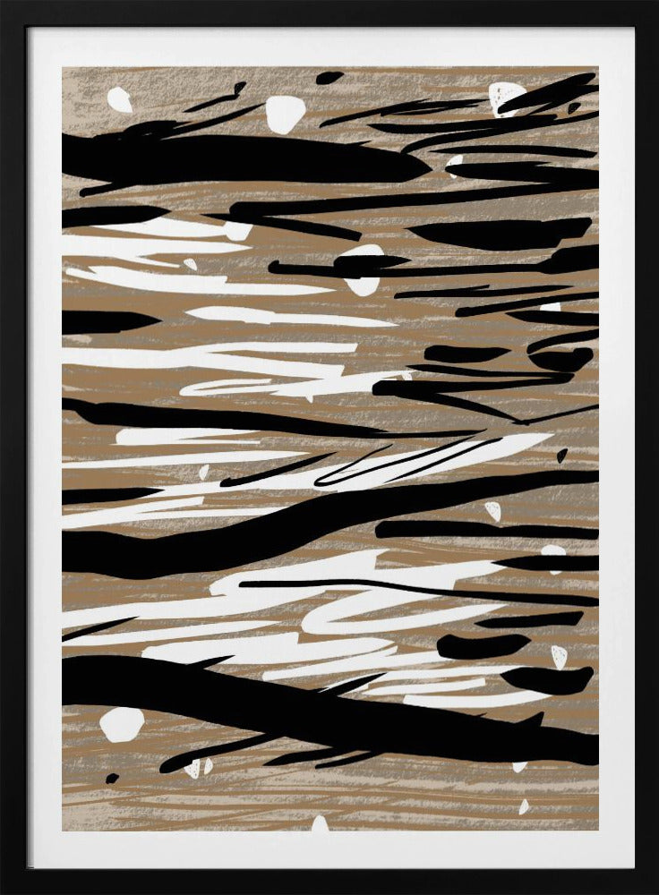 Black And White Brushstrokes | Poster