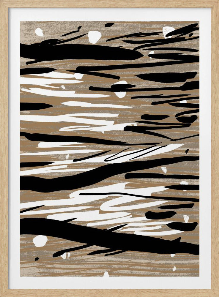 Black And White Brushstrokes | Poster