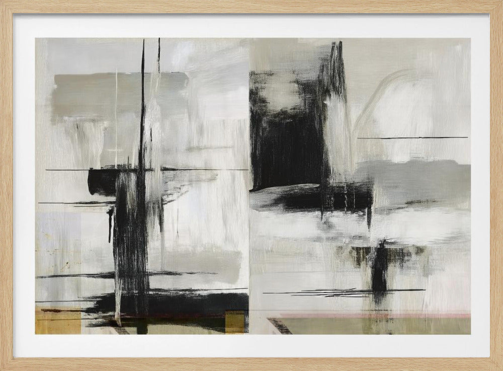 Present Future Black and White Abstract Textures 1 | Poster