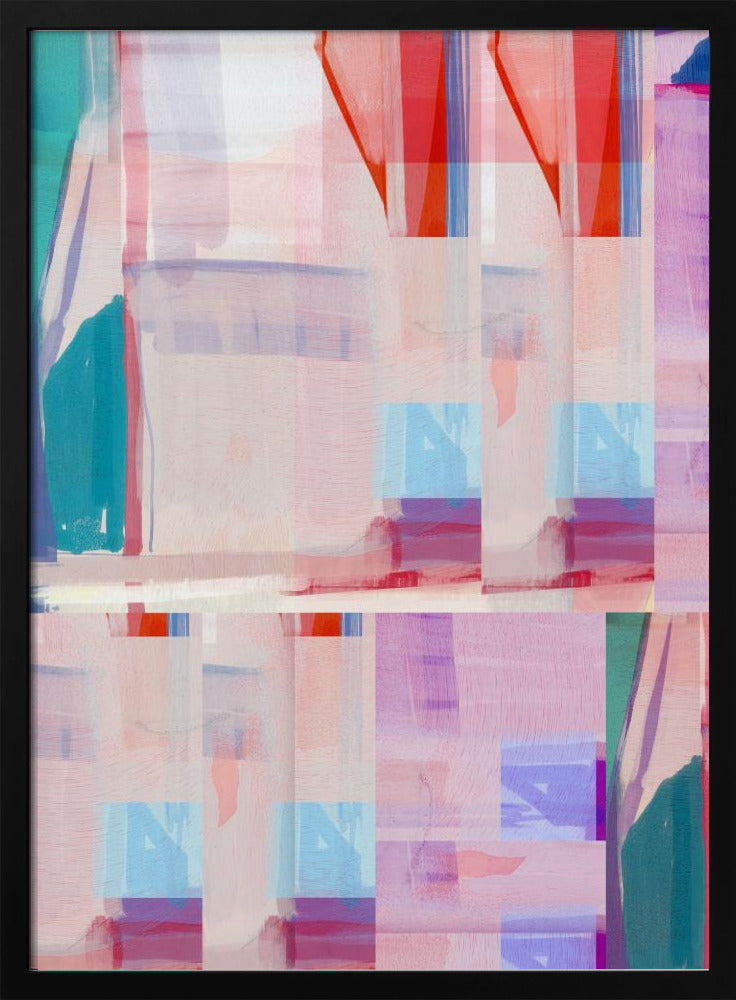 Blue Pink Shapes No1 | Poster