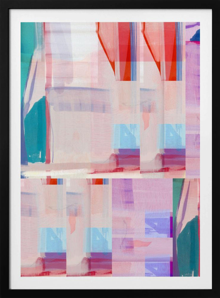 Blue Pink Shapes No1 | Poster