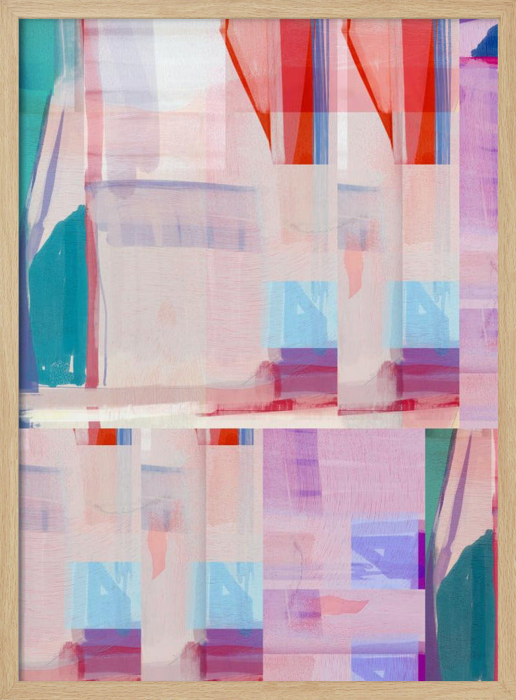 Blue Pink Shapes No1 | Poster