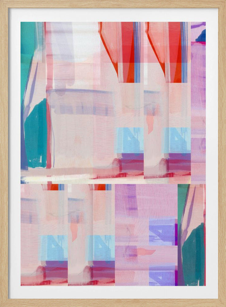 Blue Pink Shapes No1 | Poster