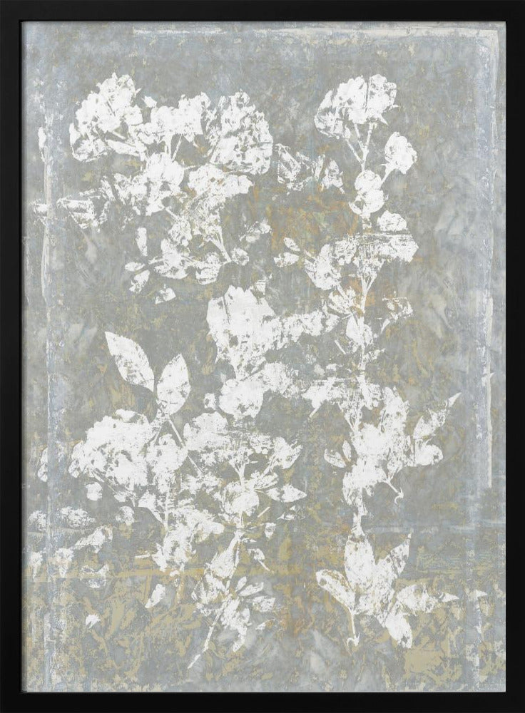 Botanical White Textured Floral 1 | Poster