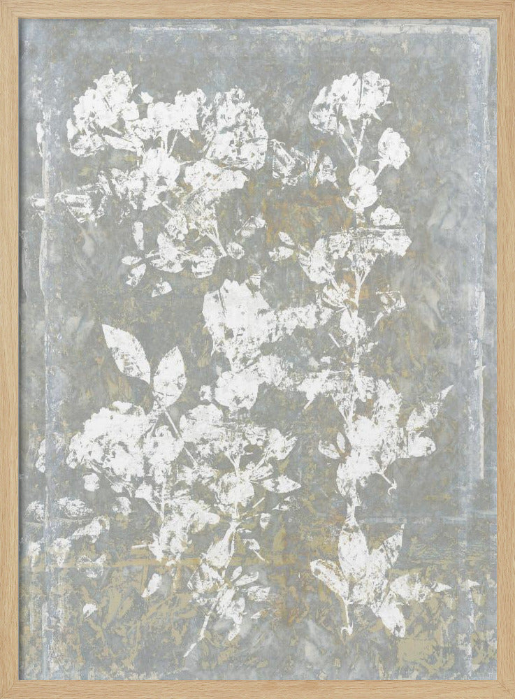 Botanical White Textured Floral 1 | Poster