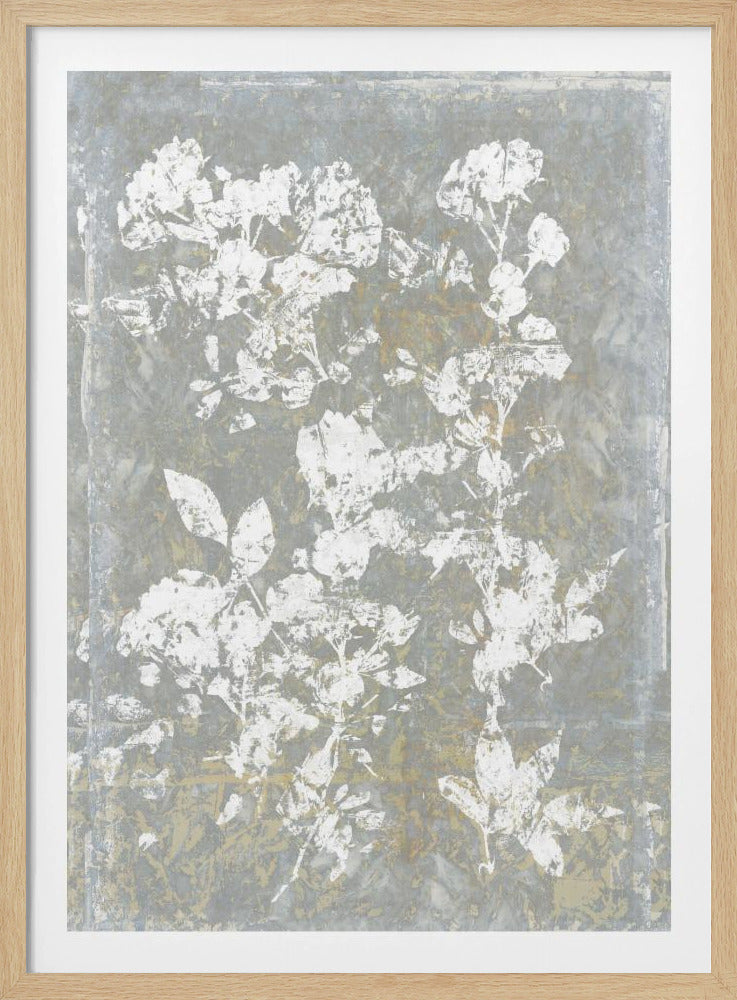 Botanical White Textured Floral 1 | Poster
