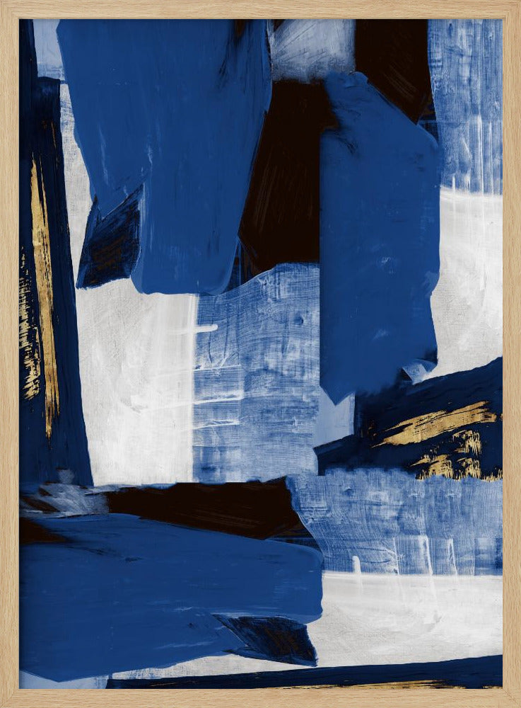 Navy Gold Shapes 1 | Poster