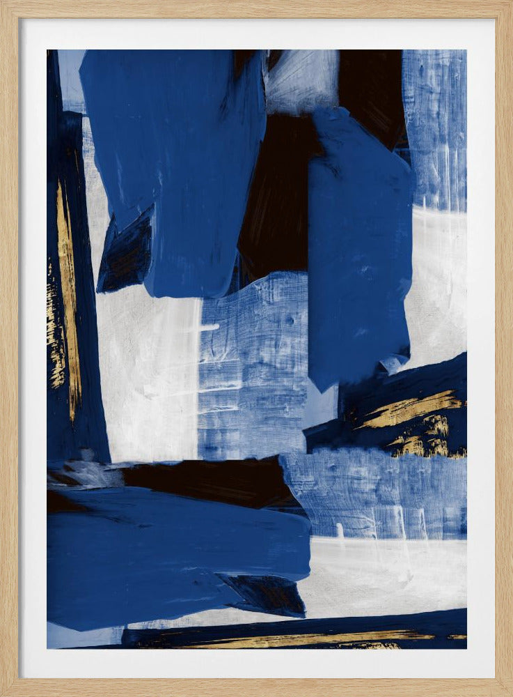 Navy Gold Shapes 1 | Poster
