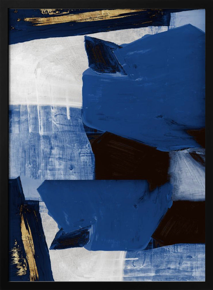 Navy Gold Shapes 2 | Poster