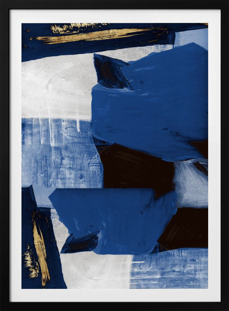 Navy Gold Shapes 2 | Poster