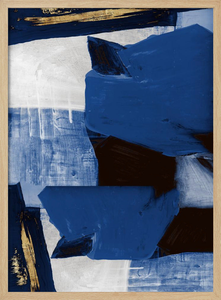 Navy Gold Shapes 2 | Poster