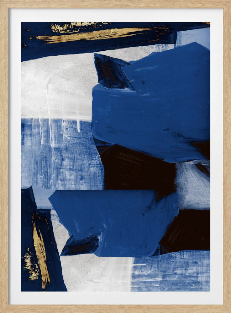 Navy Gold Shapes 2 | Poster