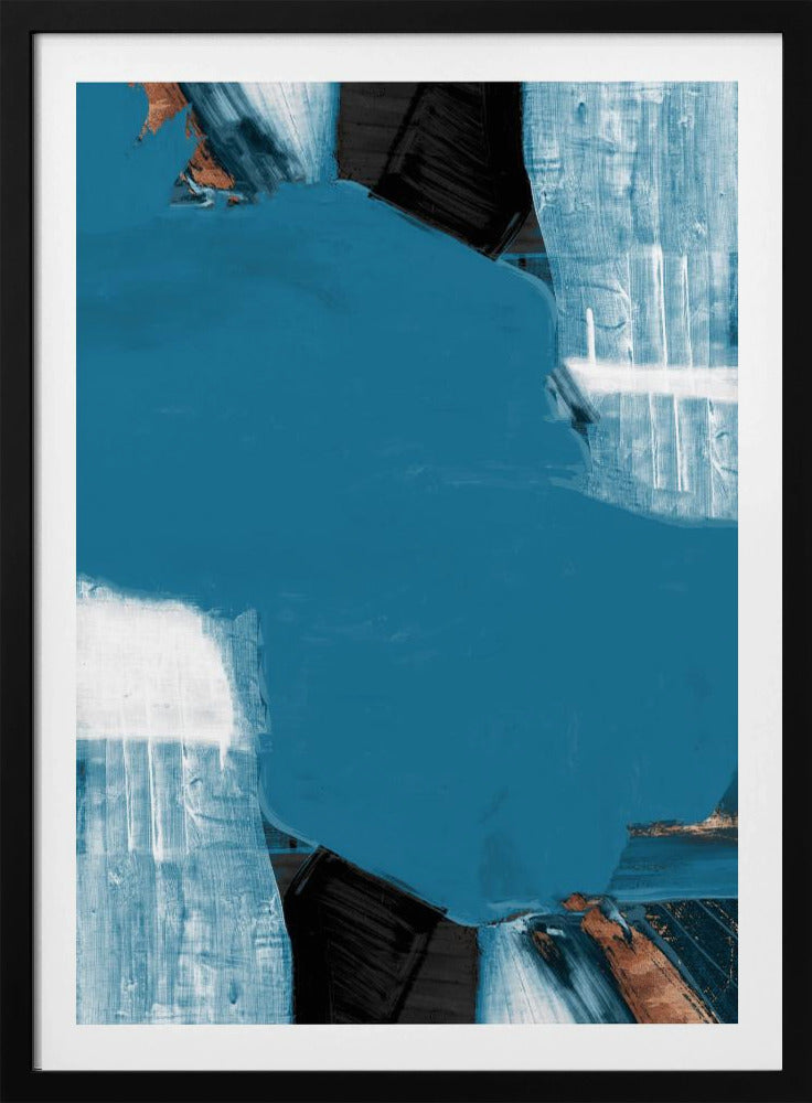 Teal Gold Shapes 1 | Poster