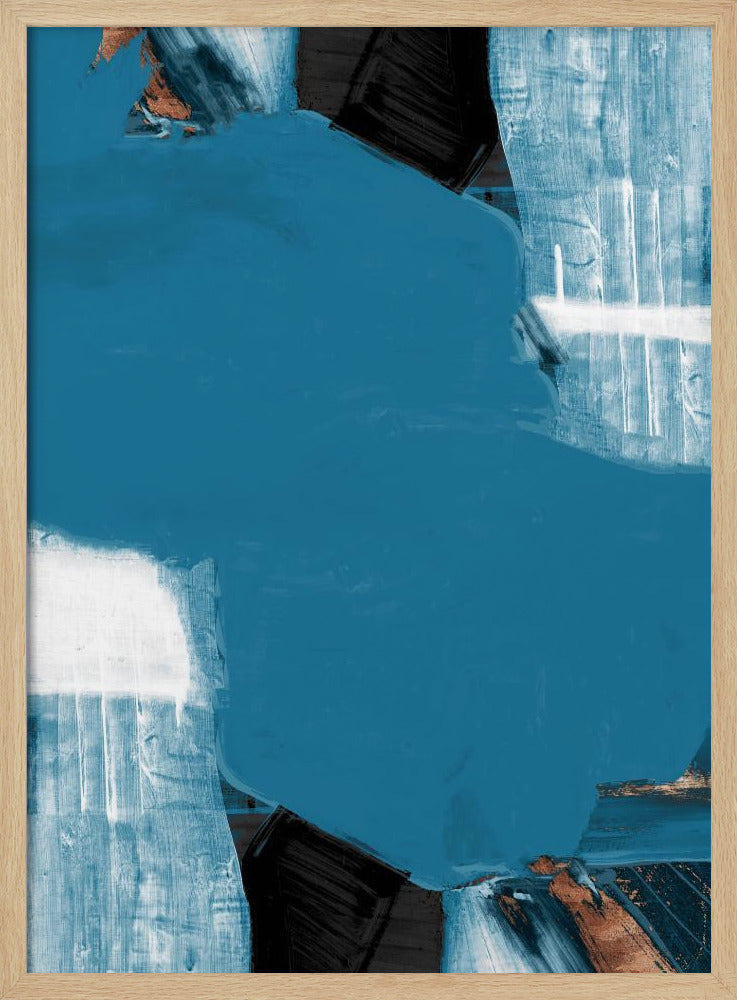 Teal Gold Shapes 1 | Poster