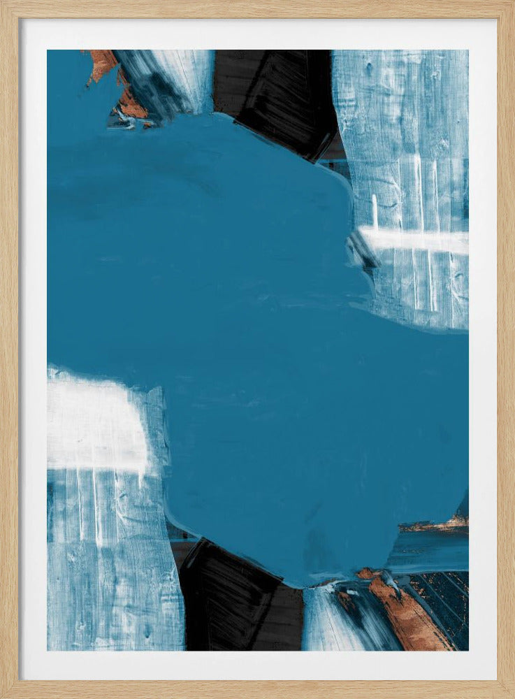 Teal Gold Shapes 1 | Poster