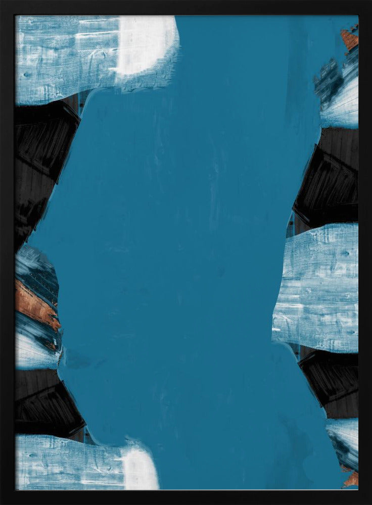 Teal Gold Shapes 2 | Poster