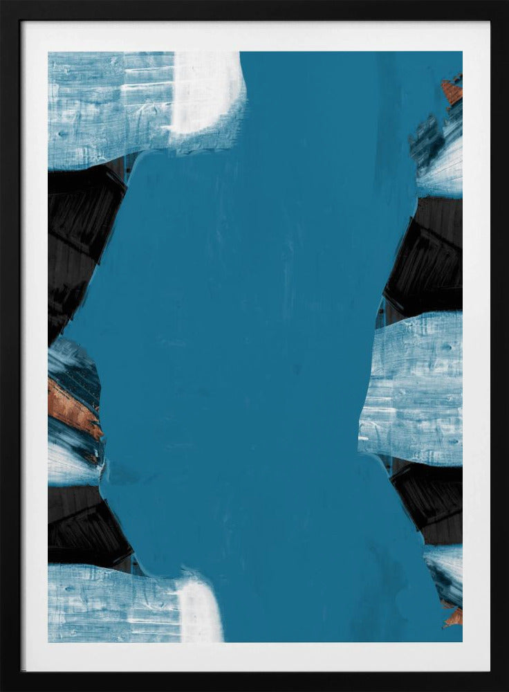 Teal Gold Shapes 2 | Poster