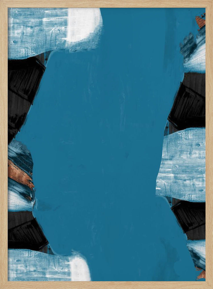 Teal Gold Shapes 2 | Poster