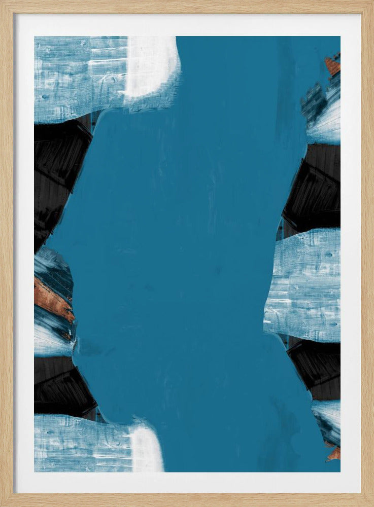 Teal Gold Shapes 2 | Poster