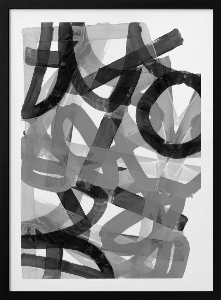 Shuffling Steps 1 Black and White | Poster