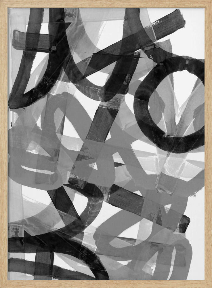 Shuffling Steps 1 Black and White | Poster