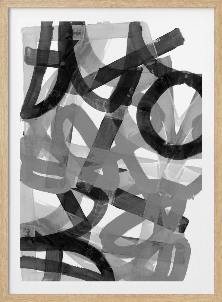 Shuffling Steps 1 Black and White | Poster