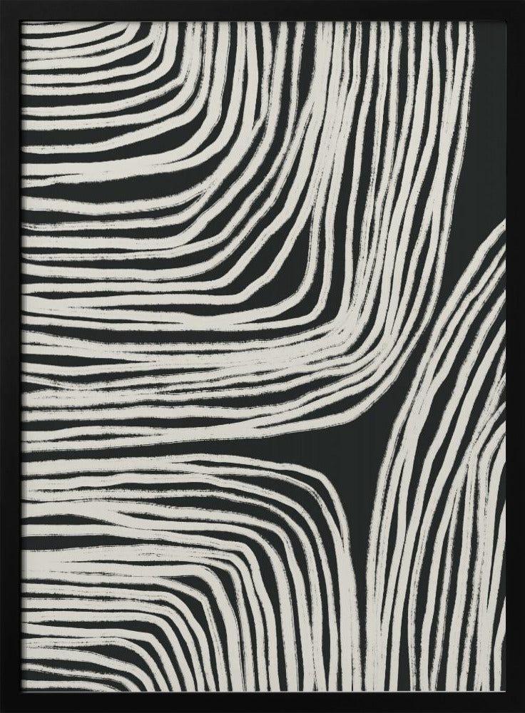 Monochrome Organic Wavy Lines | Poster