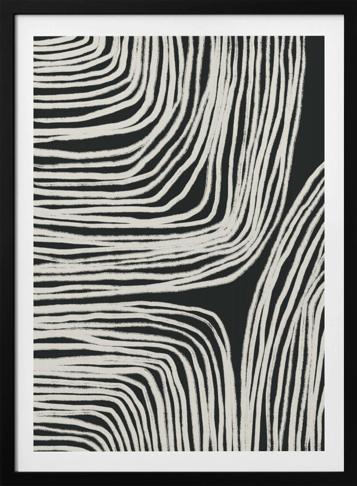 Monochrome Organic Wavy Lines | Poster