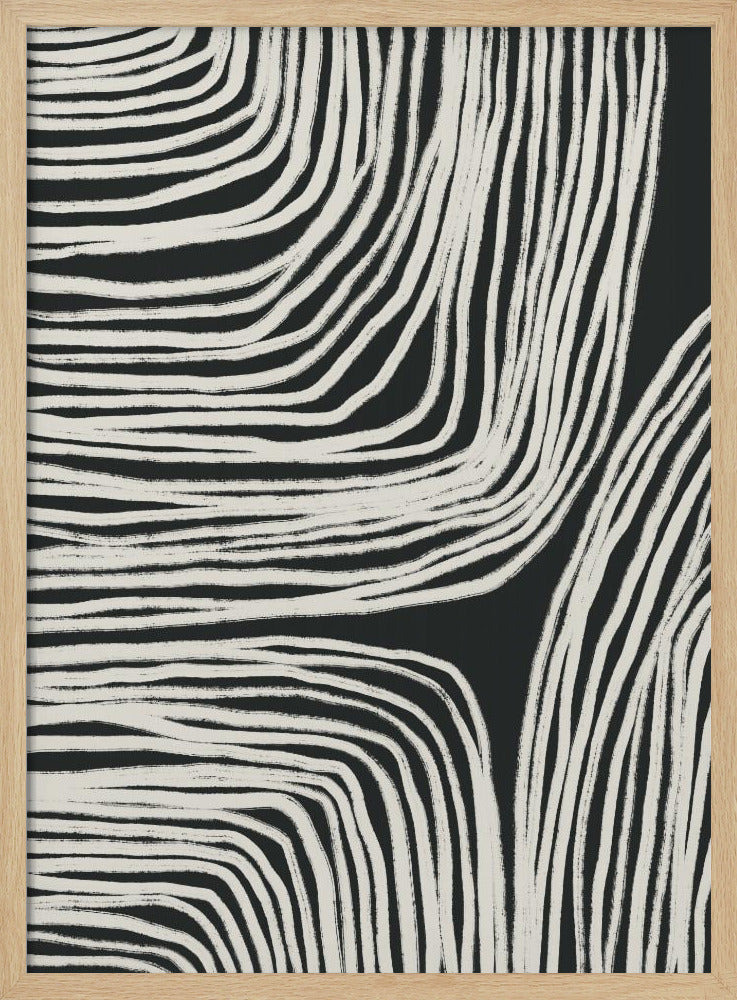 Monochrome Organic Wavy Lines | Poster