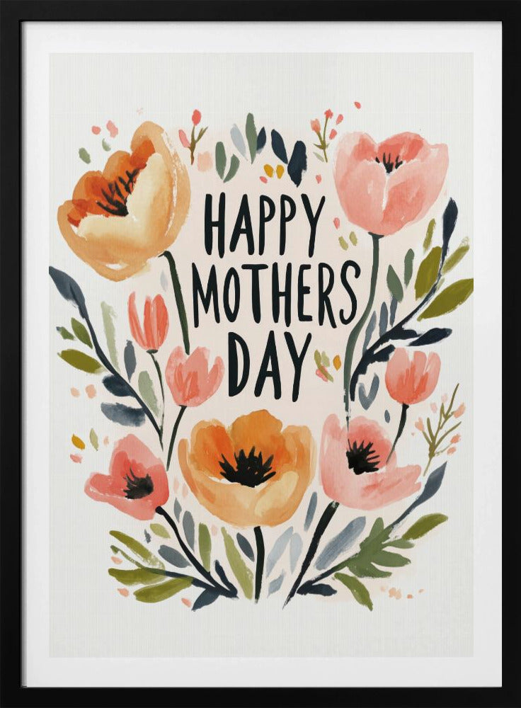 Floral Mother's Embrace | Poster