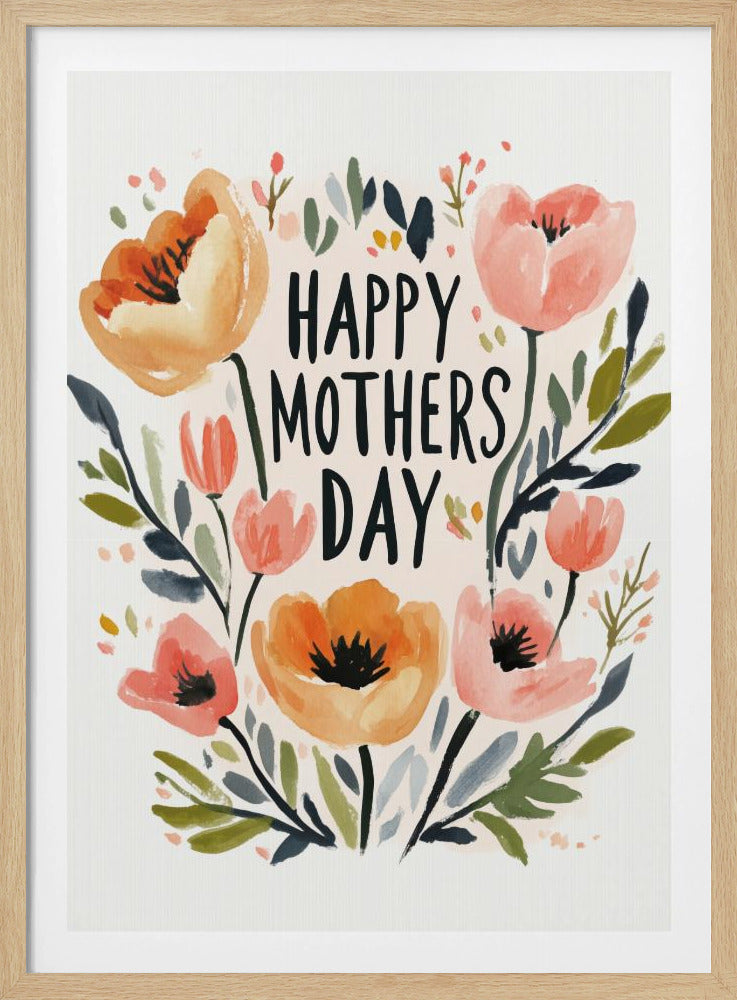 Floral Mother's Embrace | Poster