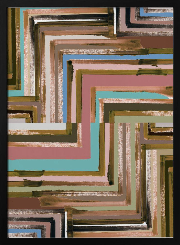 Rectangle of Zig Zag Lines No2 | Poster