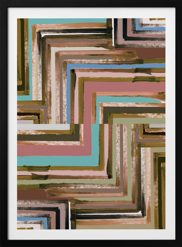 Rectangle of Zig Zag Lines No2 | Poster