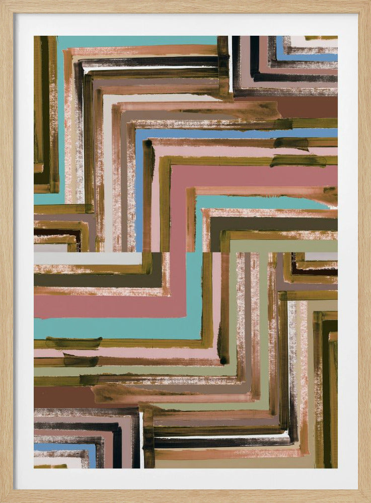 Rectangle of Zig Zag Lines No2 | Poster